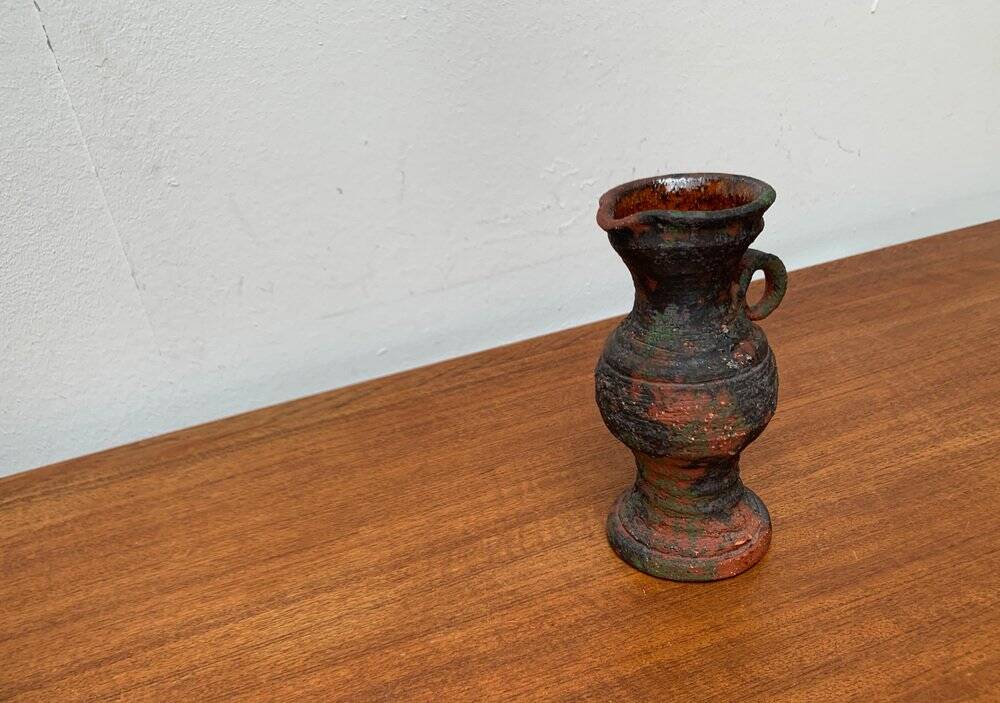 German brutalist carafe vase from the mid-century in the style of Gerhard Liebenthron, 1960s.