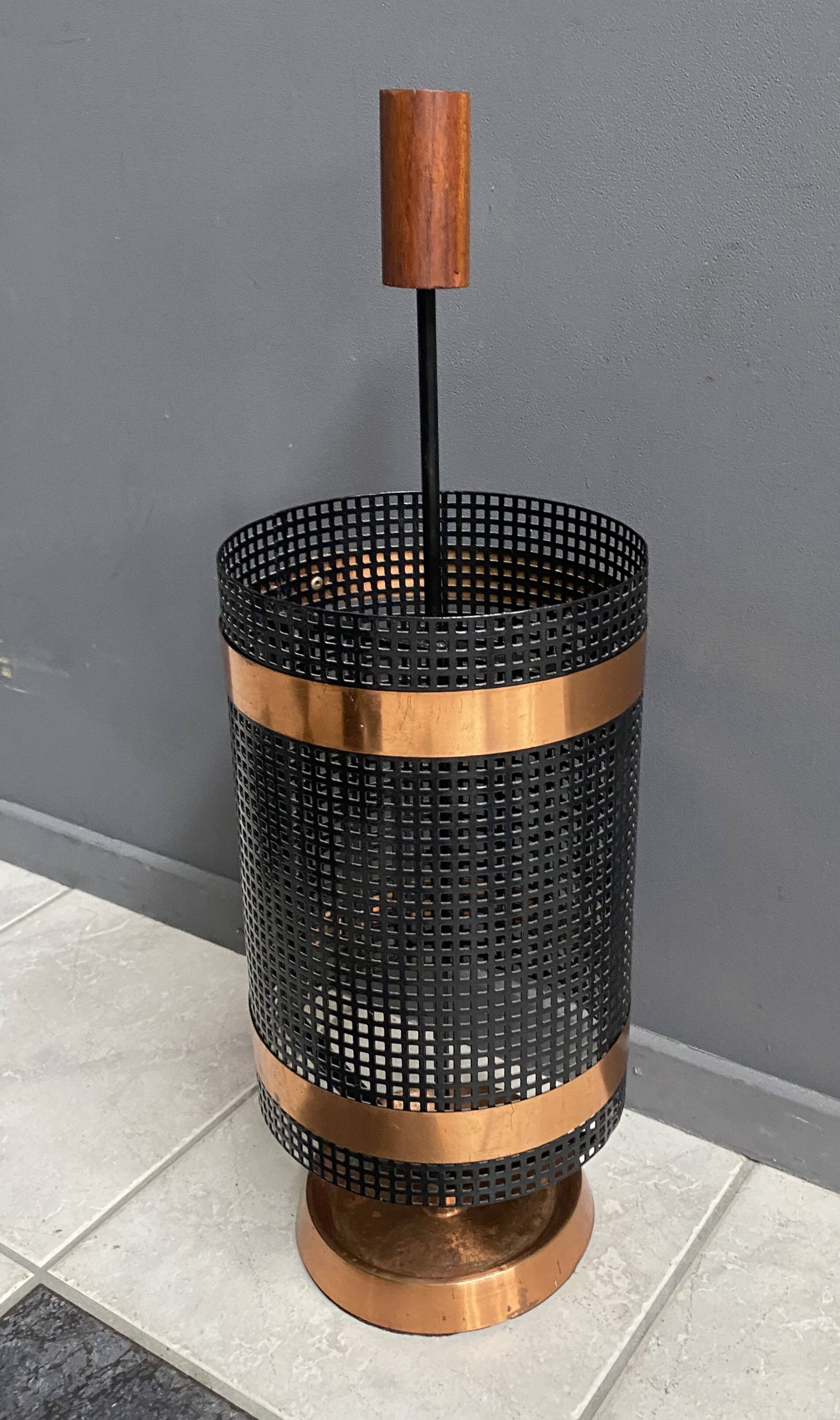 Metal and teak Umbrella stand 1960s