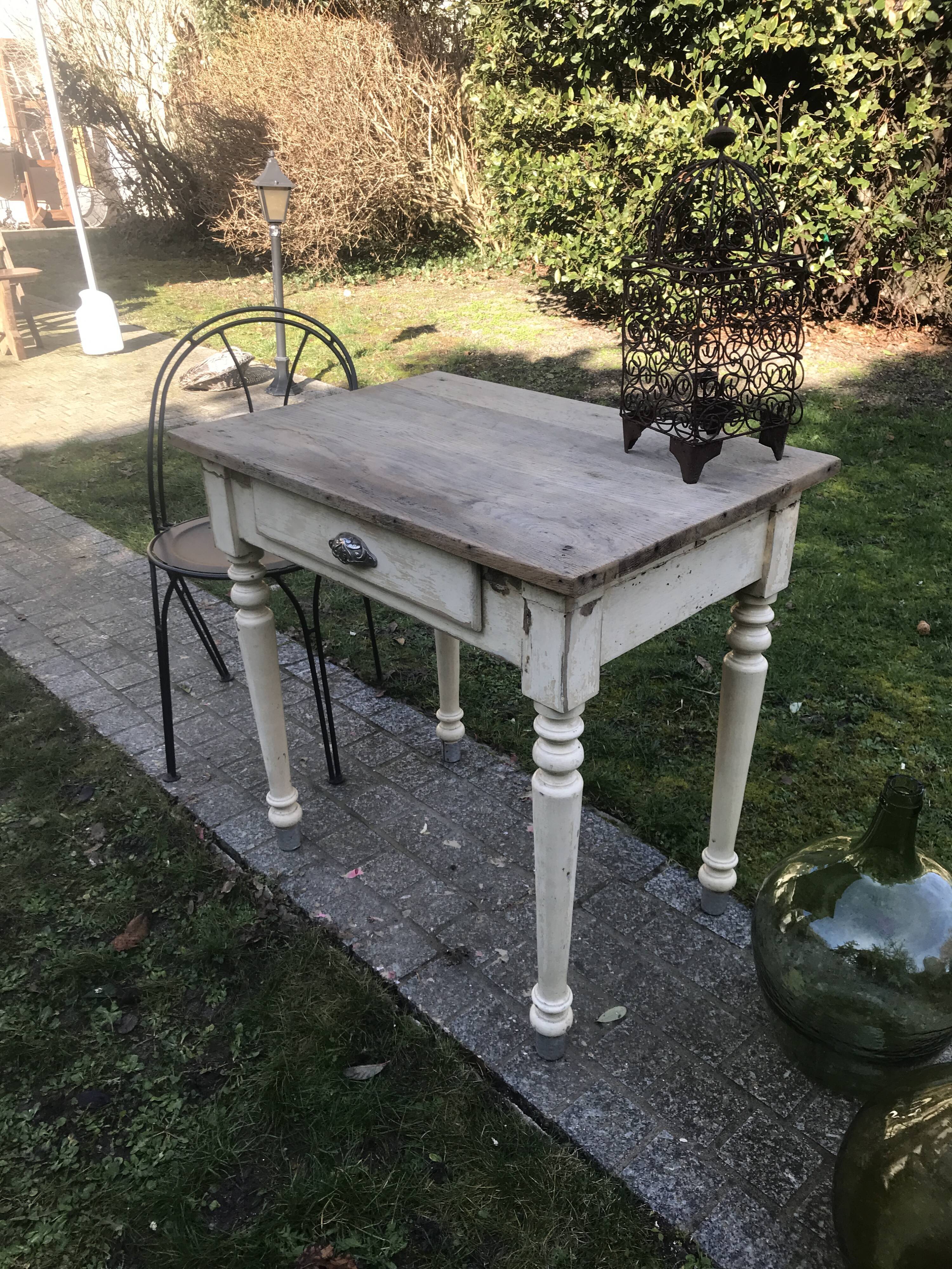 Ancient small farm kitchen table 1940