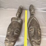 Ancient Pair Mask Helmet Dogon Bambara Mali Ceremony Ritual