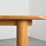 Dining table in glued laminated pine, France, around 1970.