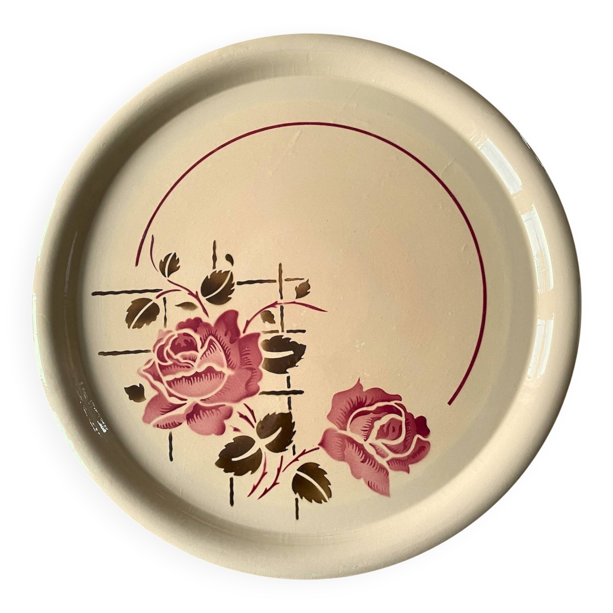 Antique pie dish in faience from badonviller