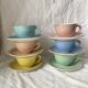 Mugs Moulin des Loups pastel colour 1960s