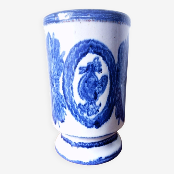 Pot artisanal en céramique vernissée pour ustensiles,pinceaux ou vase