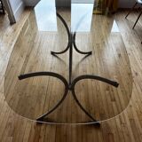 Glass and metal table