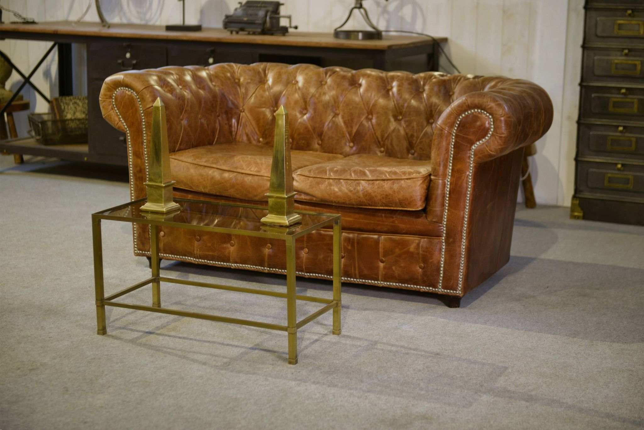 Pair of brass obelisks 1960s
