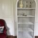 Etagère bibliothèque blanche en bambou et rotin