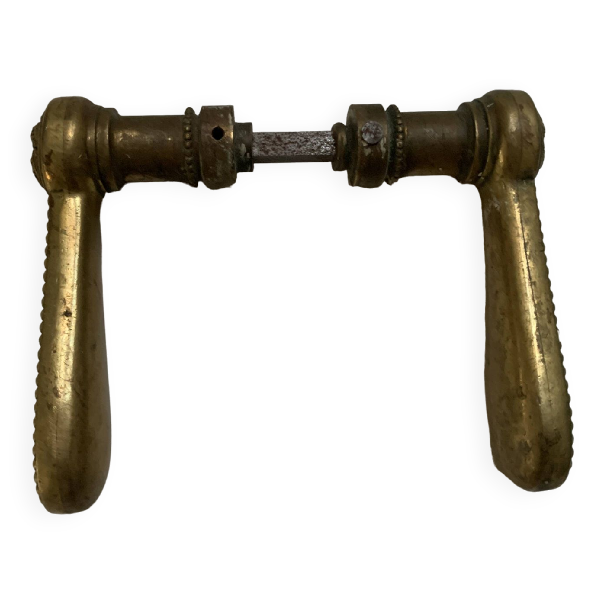 Old brass door handles