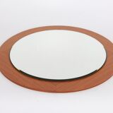 Vintage wall mirror in teak wood Germany 1960 60x60cm