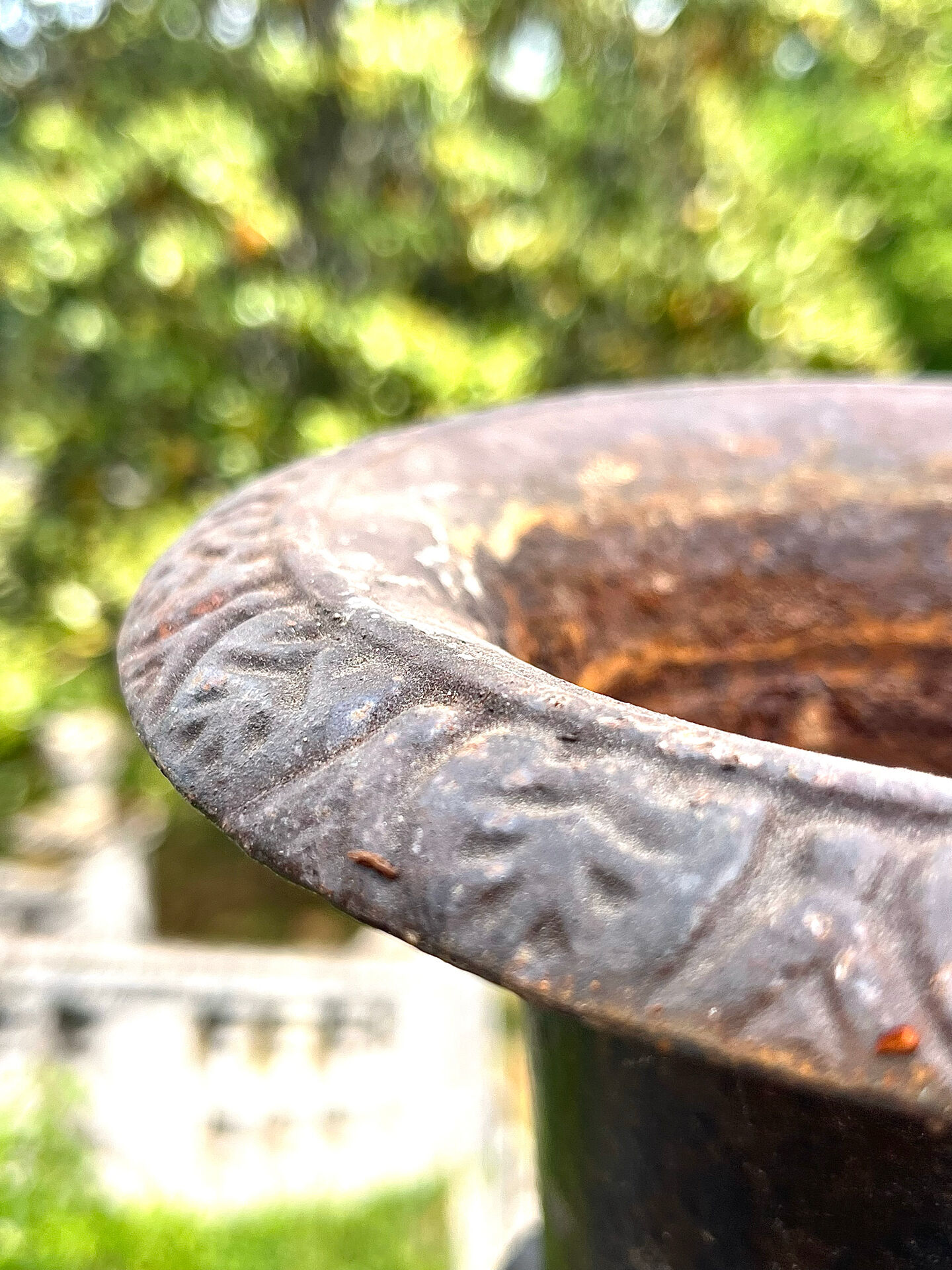Iron garden urn planter, Antique French cast iron classical campana va