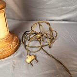 Vintage Art Deco Pineapple Lamp Base in Wood & Gold