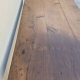 Table de Ferme en chêne massif 19éme, un tiroir piètement fuseau 1m49