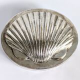 Antique lidded box | Shell motif | Silver plated |