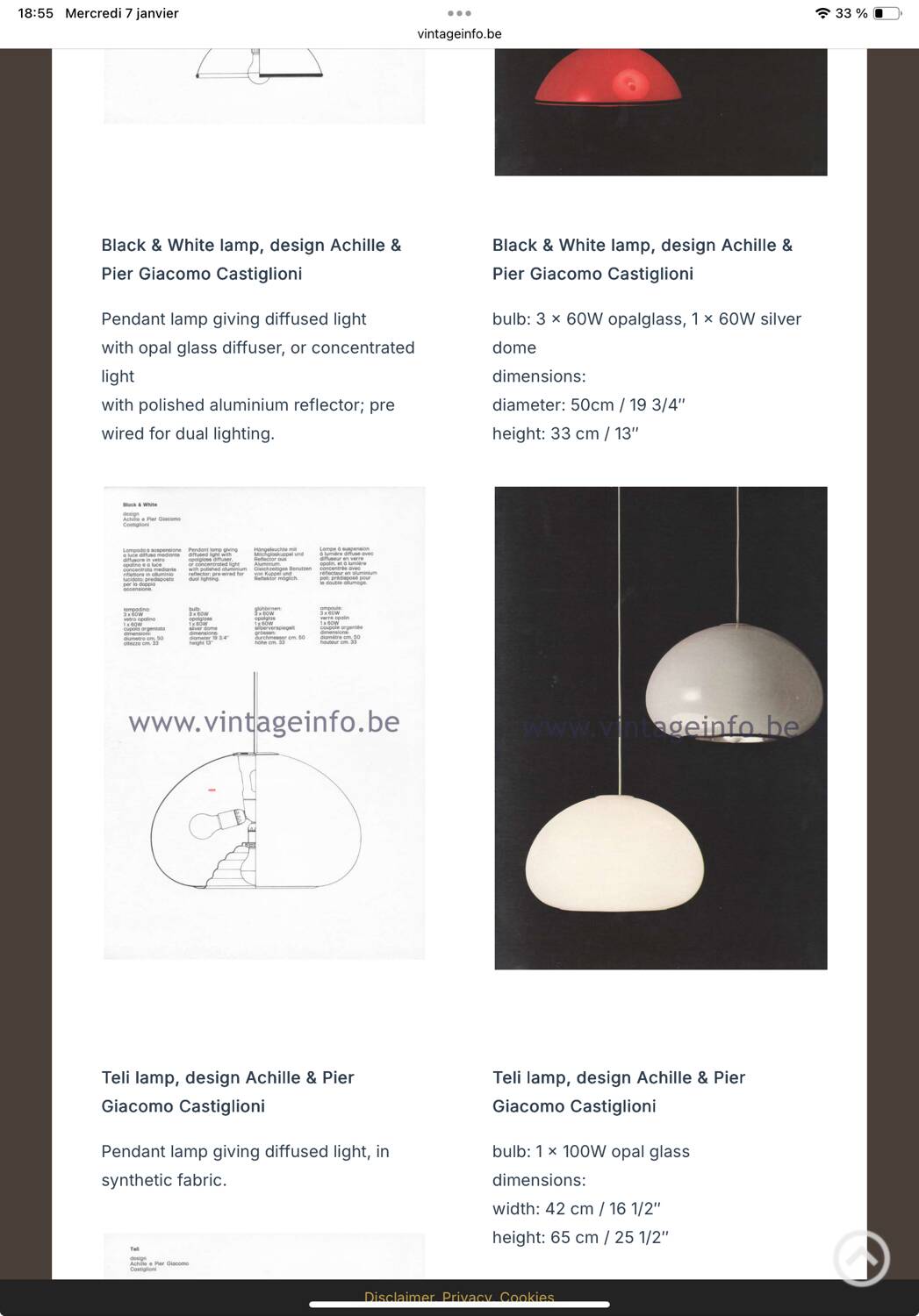 Suspension XXL "Black and white" by Pier Giacomo and Achille Castiglioni