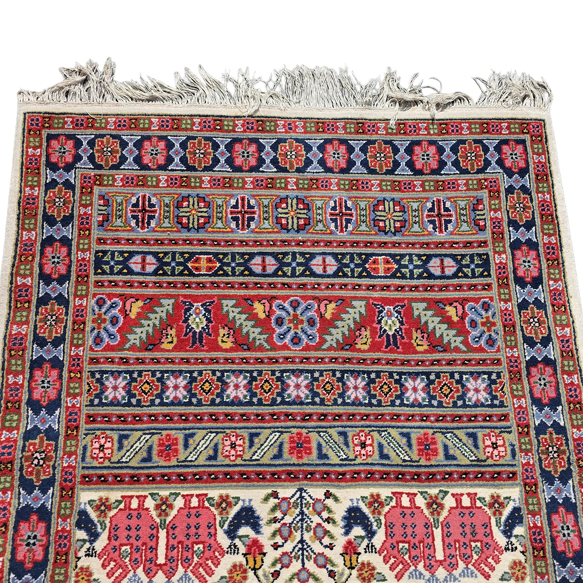Hand Knotted Tunisian Wool Rug, 2nd half 1900s