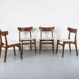 Chaises de salle à manger en teck danois par Schionning & Elgaard, années 1960, ensemble de 4