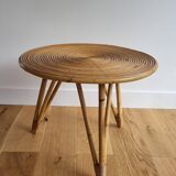 Round rattan coffee table