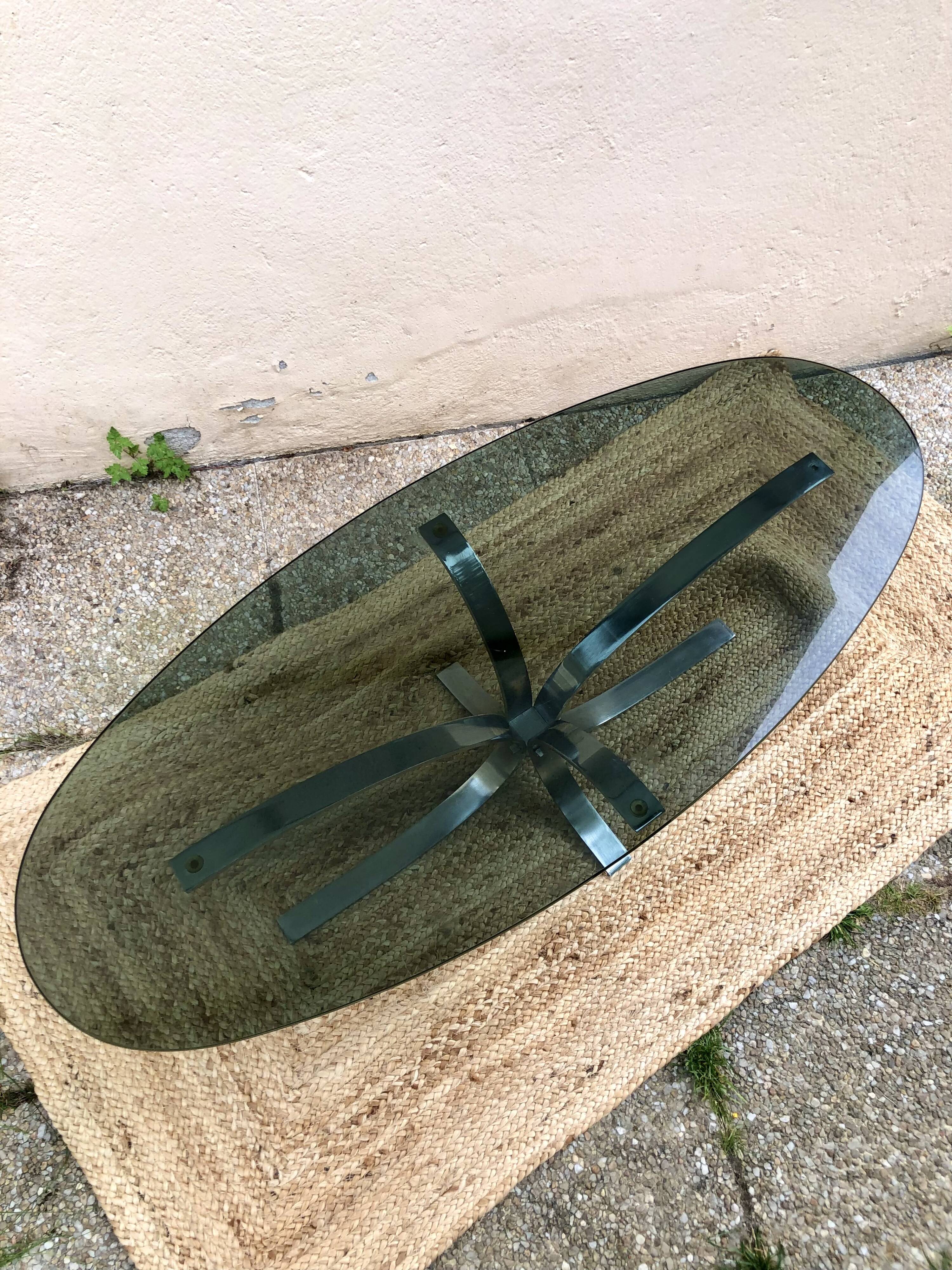 Coffee table smoked glass 70