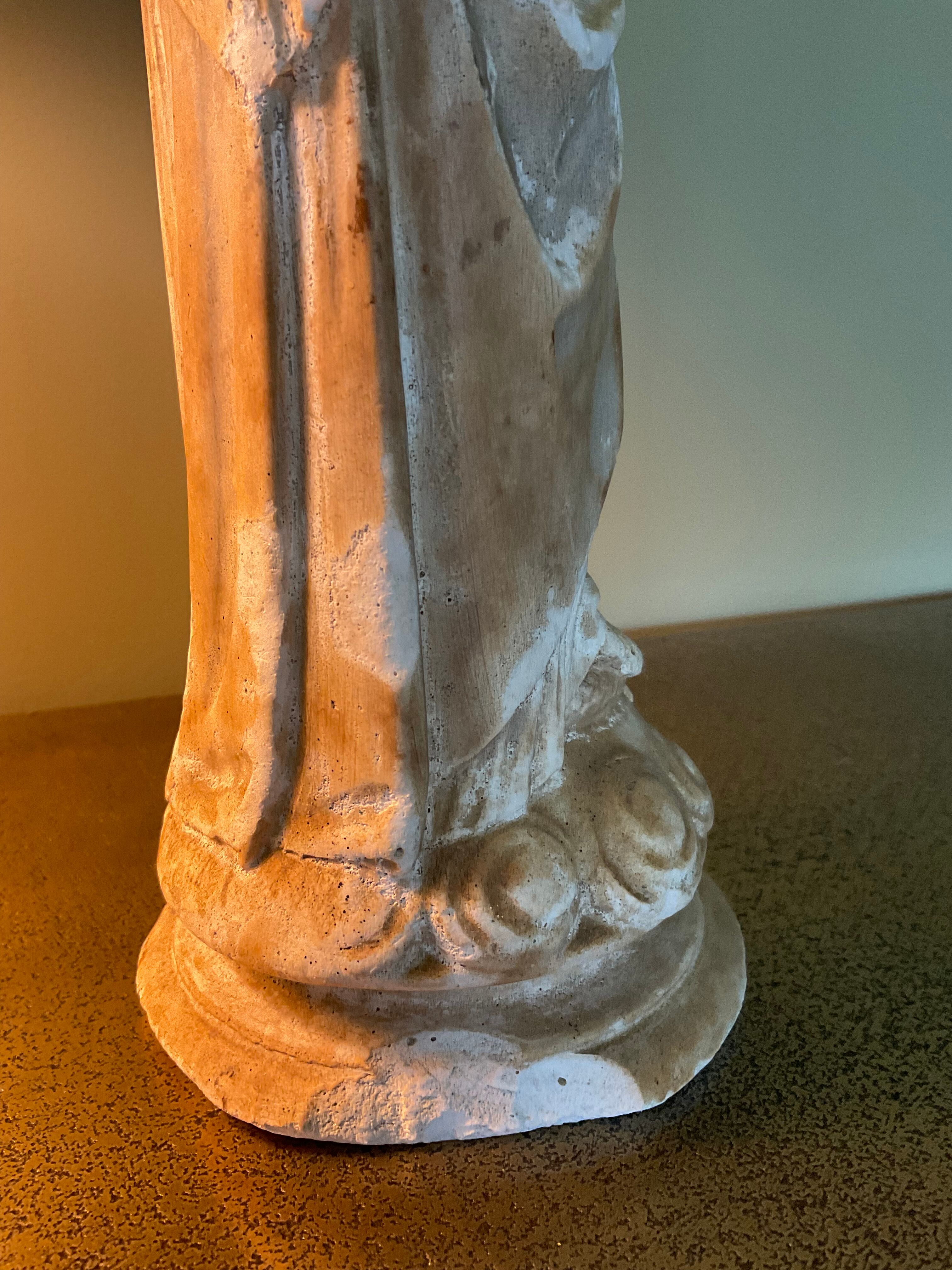Plaster virgin statue dated 1854