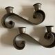 Pair of corrugated wrought iron candlesticks 1950