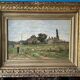 Adrien Jacques Sauzay (1841-1928) The entrance to the village - oil on mahogany panel
