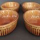 Set of four vintage glazed stoneware ramekins