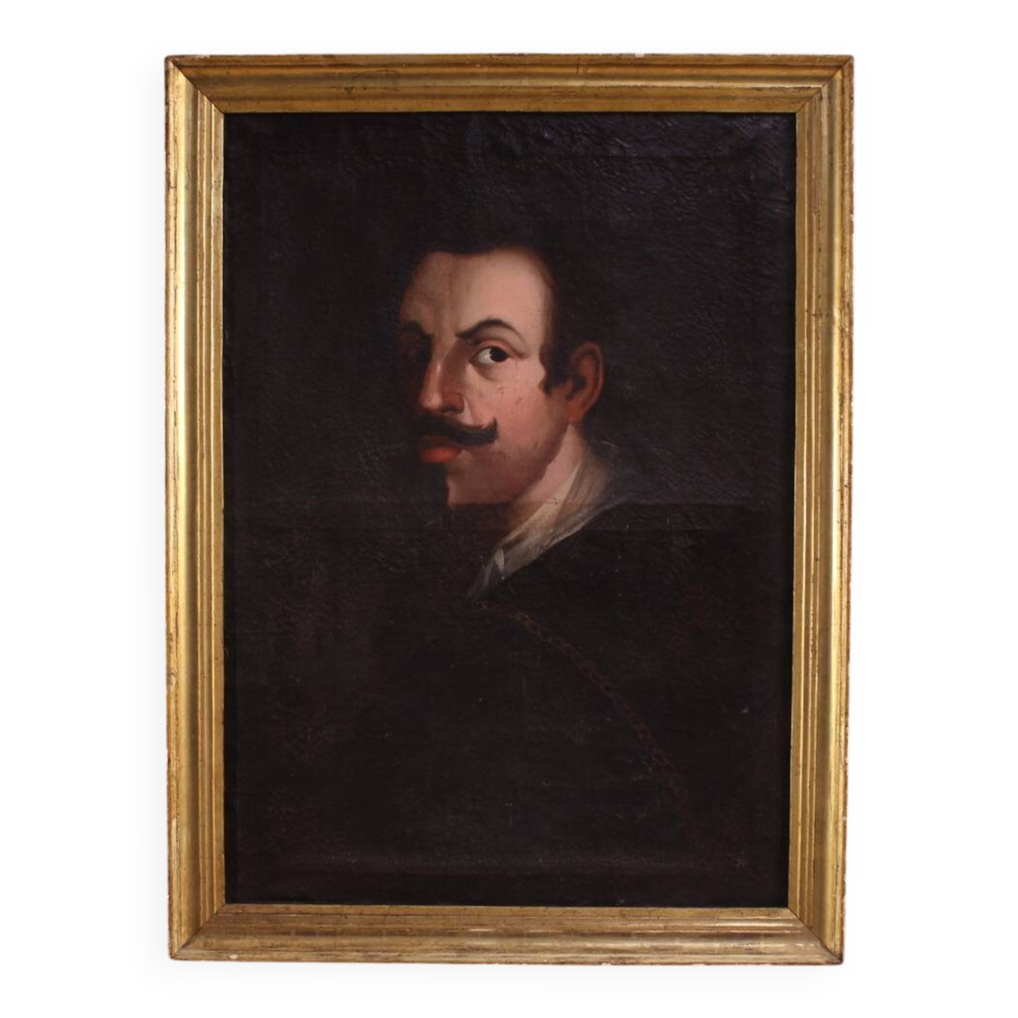 Antique Spanish painting portrait of a gentleman from the 18th century