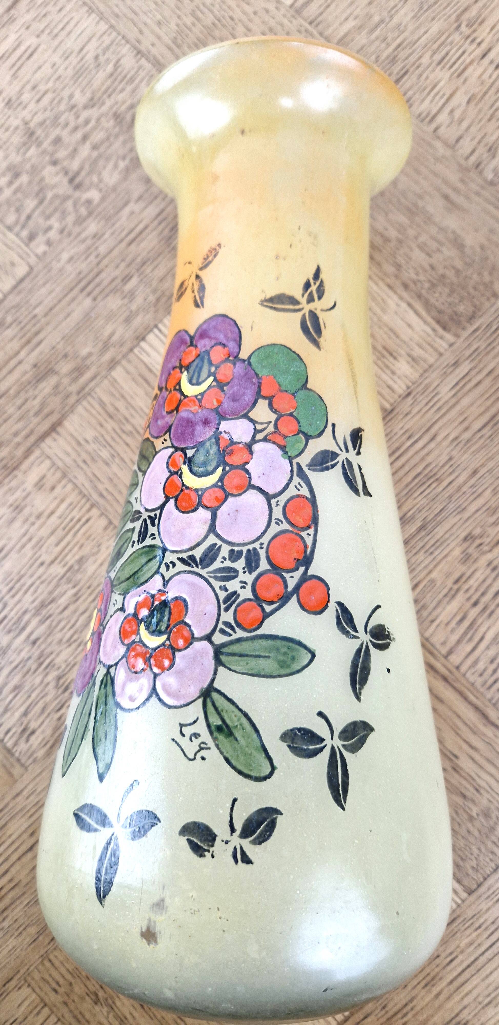 Vase art nouveau signé LEG ( Legras)
