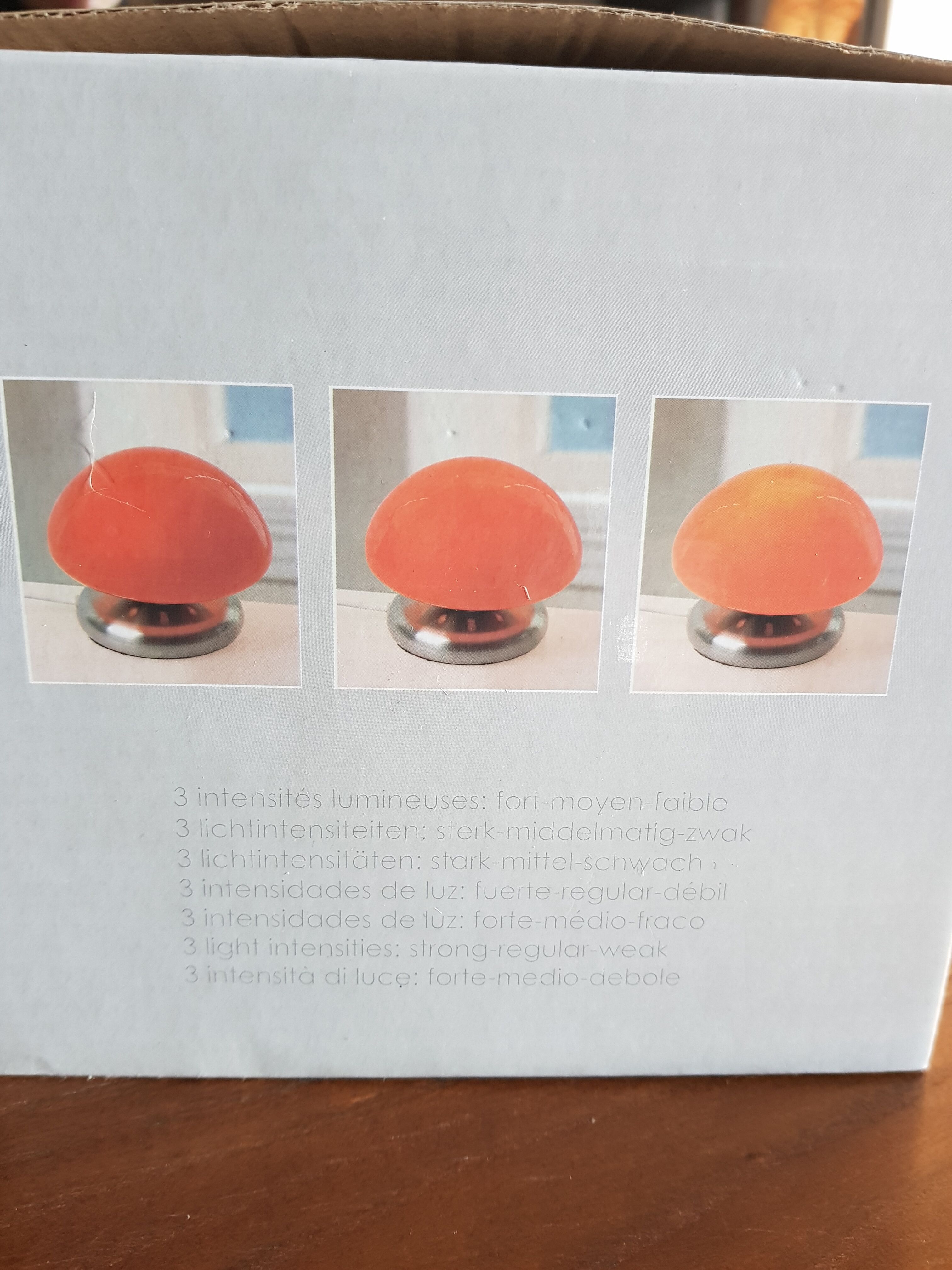 Lampe champignon tactile orange