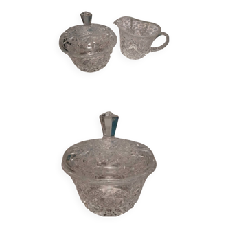 Sugar bowl and crystal milk jug Candy bottle