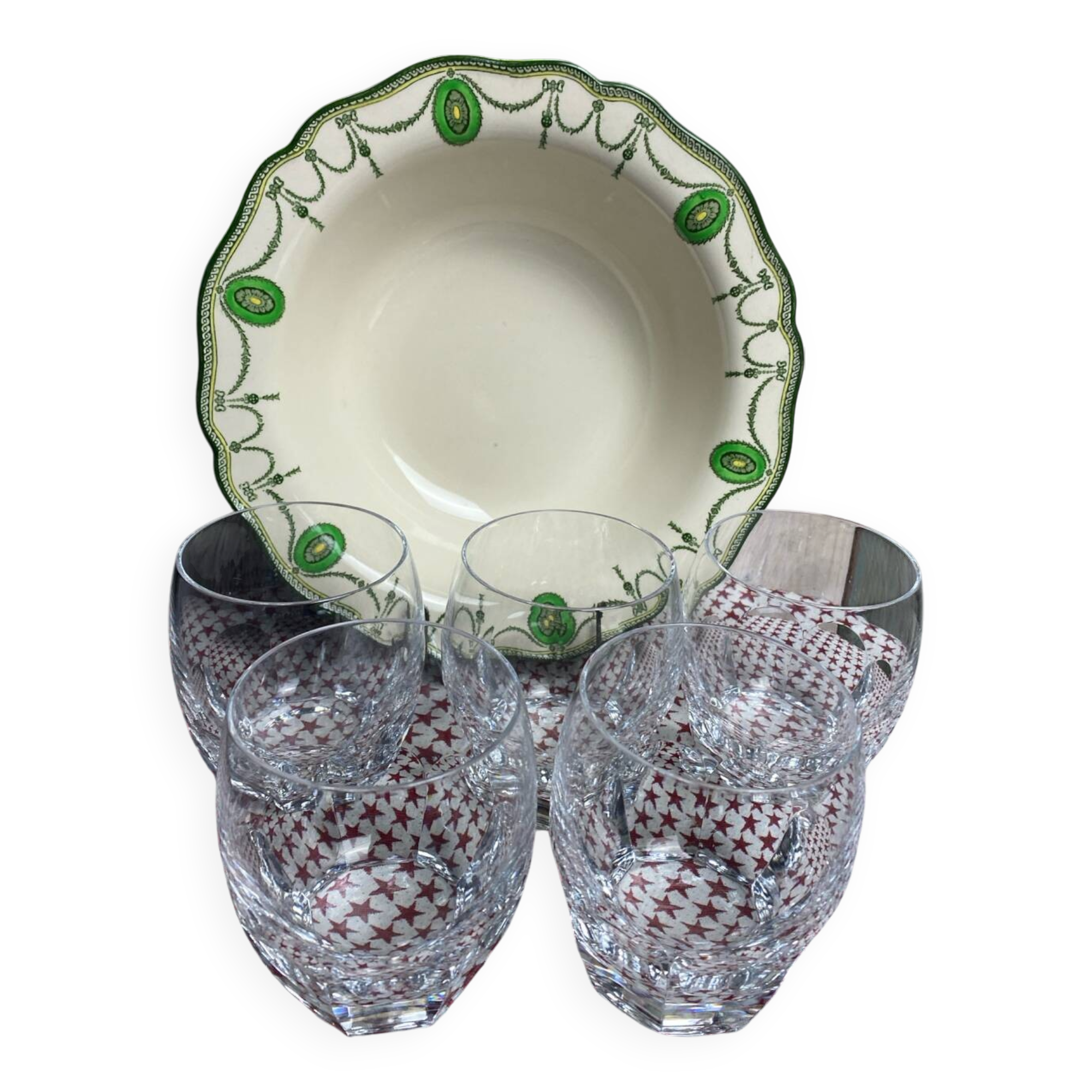 Lot de 5 gobelets en cristal