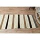 1970s Vintage Turkish Handmade Wool Cotton Beige Kilim Rug 73x345