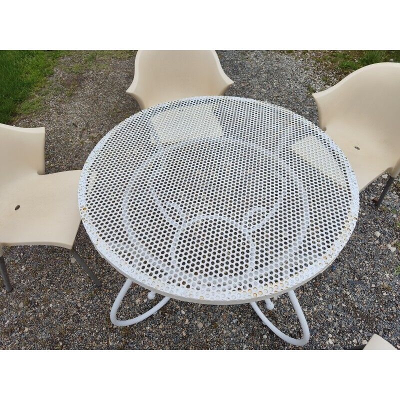 Salon de jardin fer forgé table + 5 fauteuils