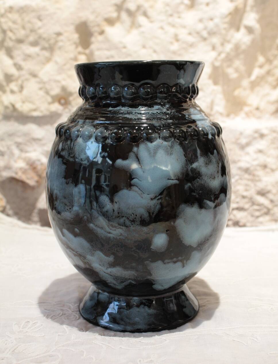 Blanche Letalle 'Night Sky' Vase (1901-1990), Saint Clément earthenware factory