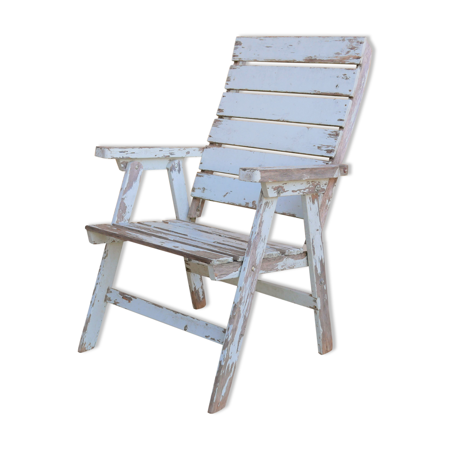 Vintage wooden folding garden chair