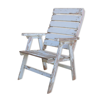 Fauteuil de jardin pliant vintage en bois