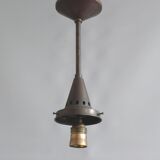 Art Deco globe lamp with marbled glass shade and rod suspension - circa 1930