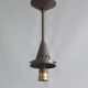 Lampe globe Art Déco avec abat-jour en verre marbré et suspension à tige - vers 1930
