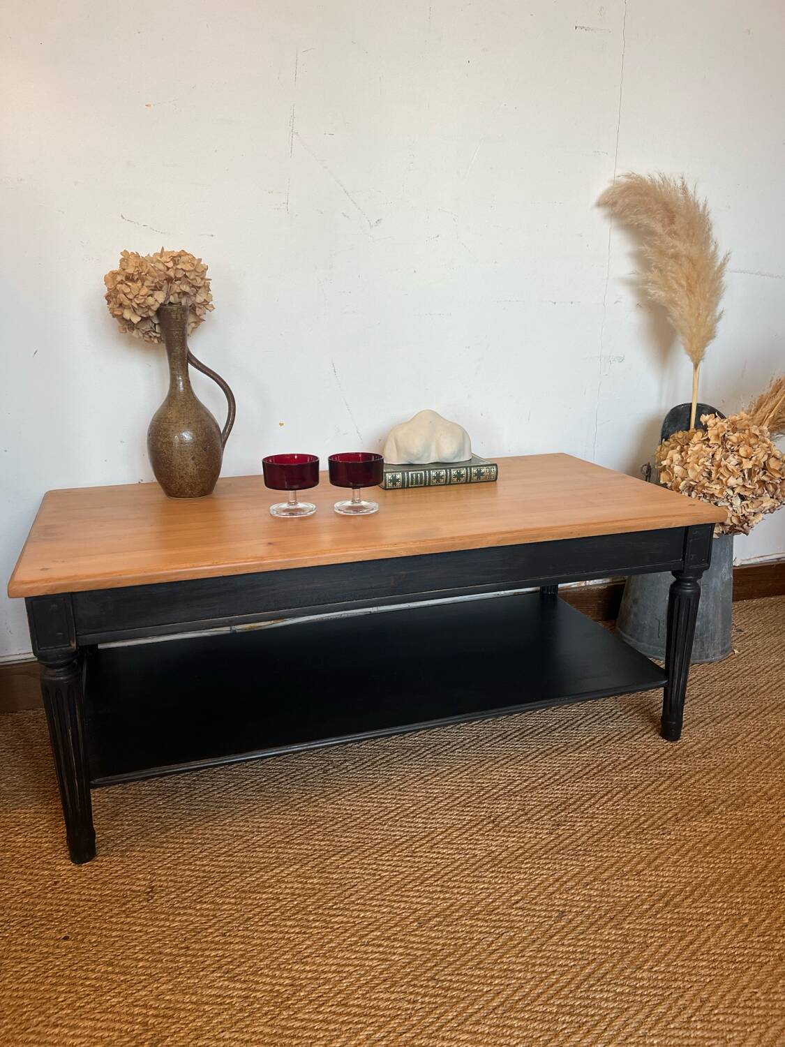 Vintage solid wood coffee table