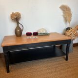 Table basse en bois massif vintage