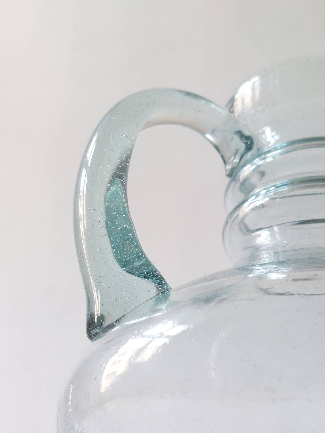 Vintage hand-blown glass carafe and jug set by Mars Kristall.