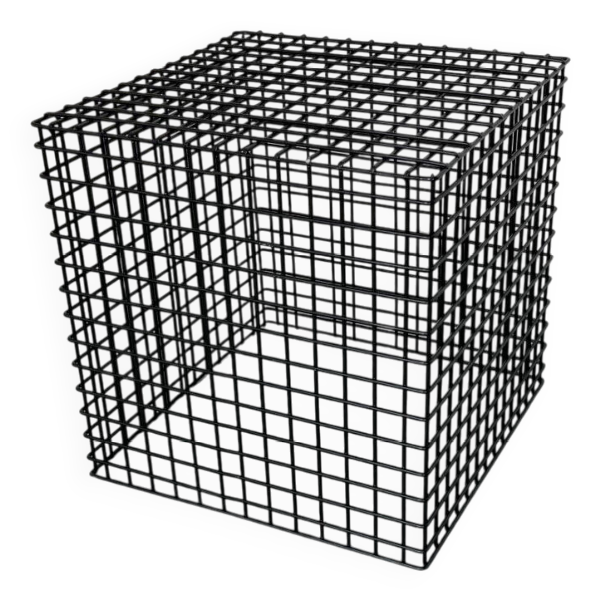 Modernist Steel Cubist Side Table, 1980s