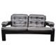 Vintage brown leather two-seater sofa