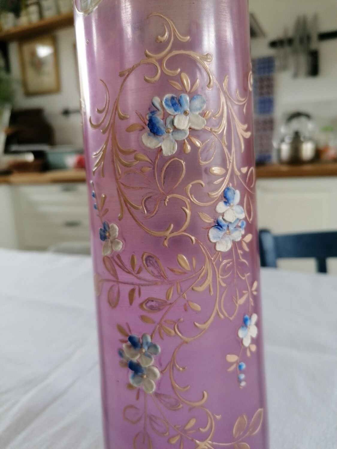 Enamelled roller vase