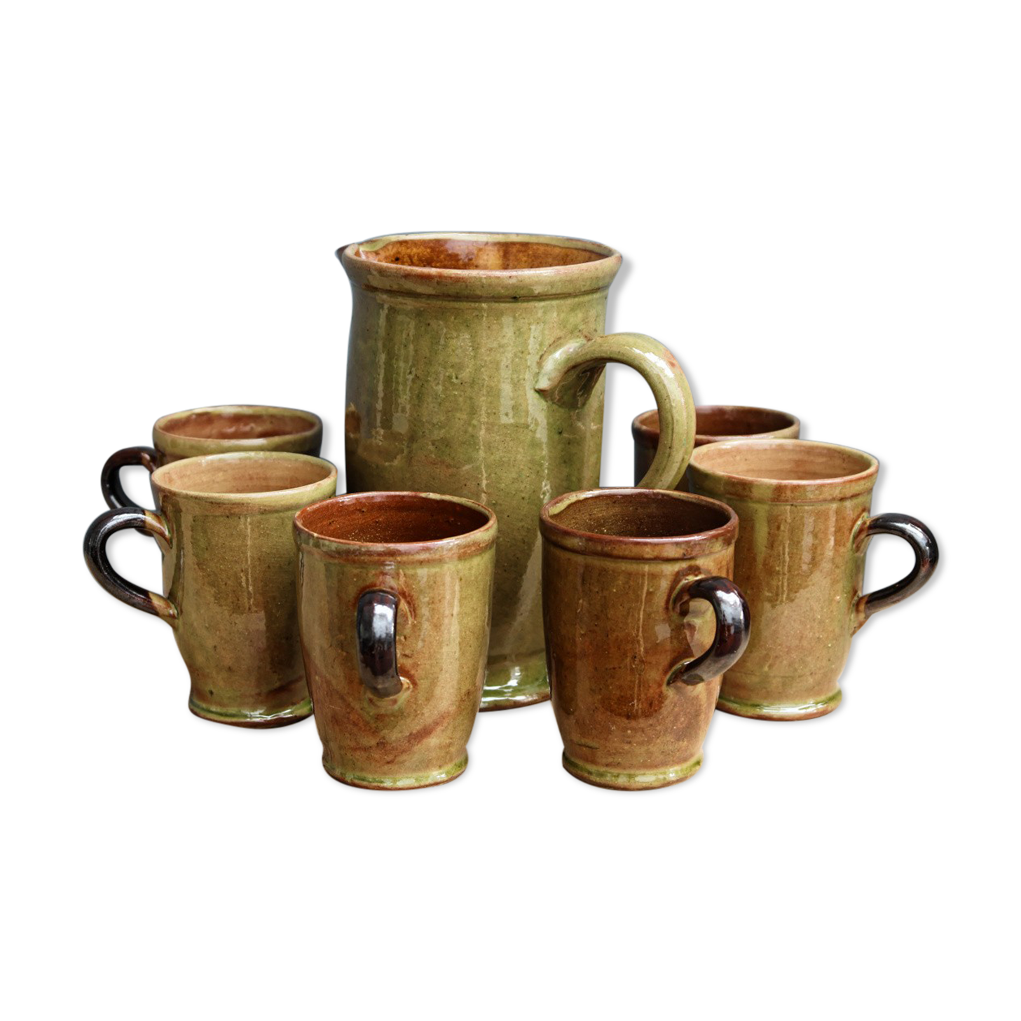Glazed terracotta orangeade service