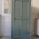 Vintage 1-door Parisian wardrobe re-enchanted in smoky green.