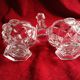 Double glass salt cellar moulded pressed 20th century
