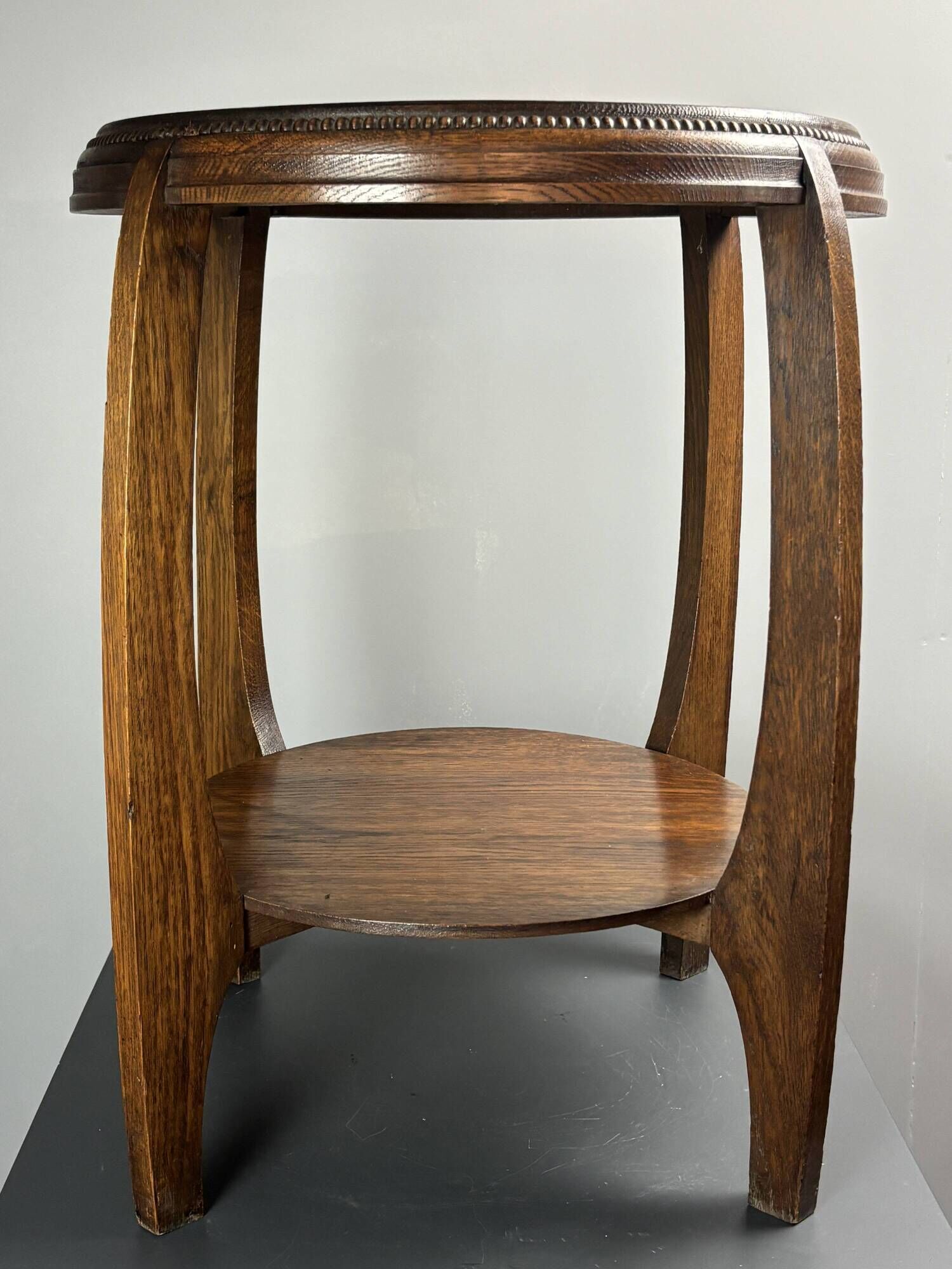 Dutch art deco Amsterdam school oak side table, 1930s