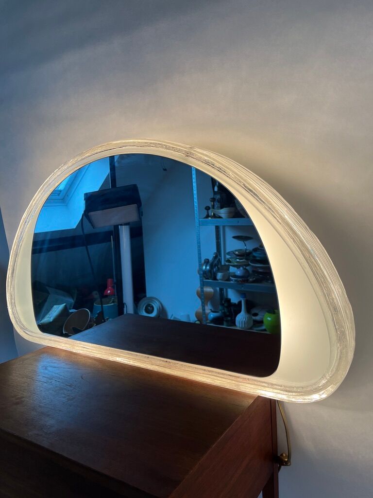 Mirror hillebrand backlit vintage 1970 germany