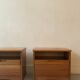 Pair of elm wood bedside tables, France 1950